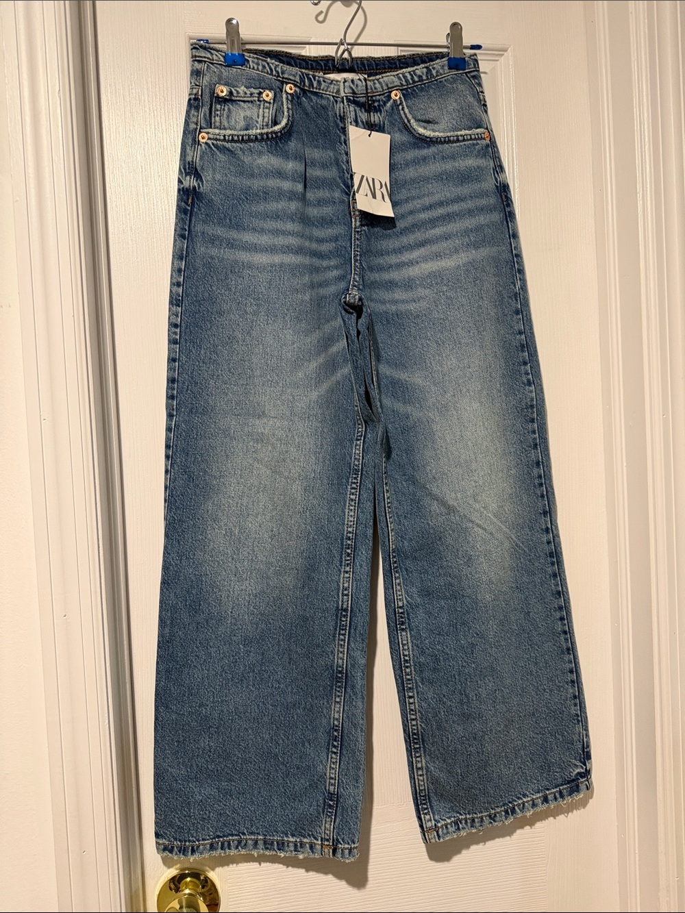 Zara Mid-Blue Wide-Leg Jeans